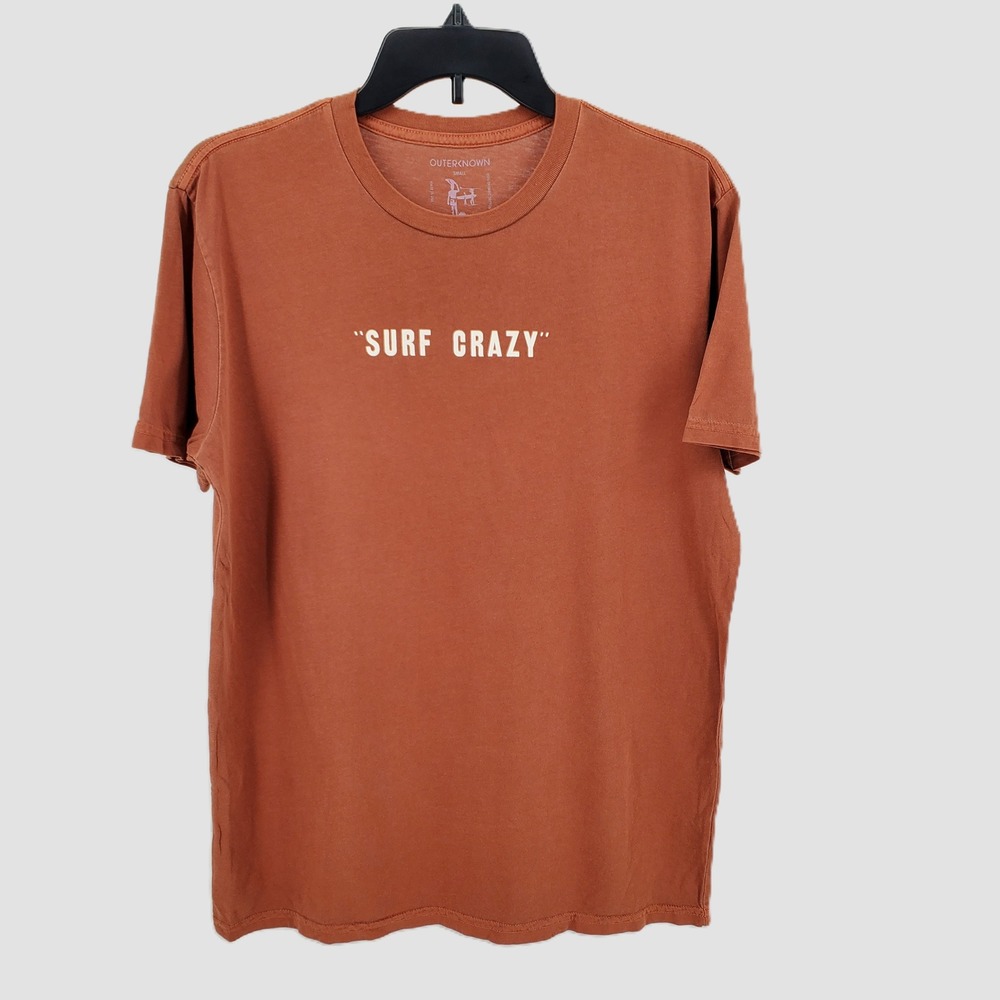 Outerknown Bruce Brown Films Mens Small Surf‎ Crazy Tee Rust Orange 12155313